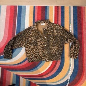 Lioness cheetah print Jean bomber